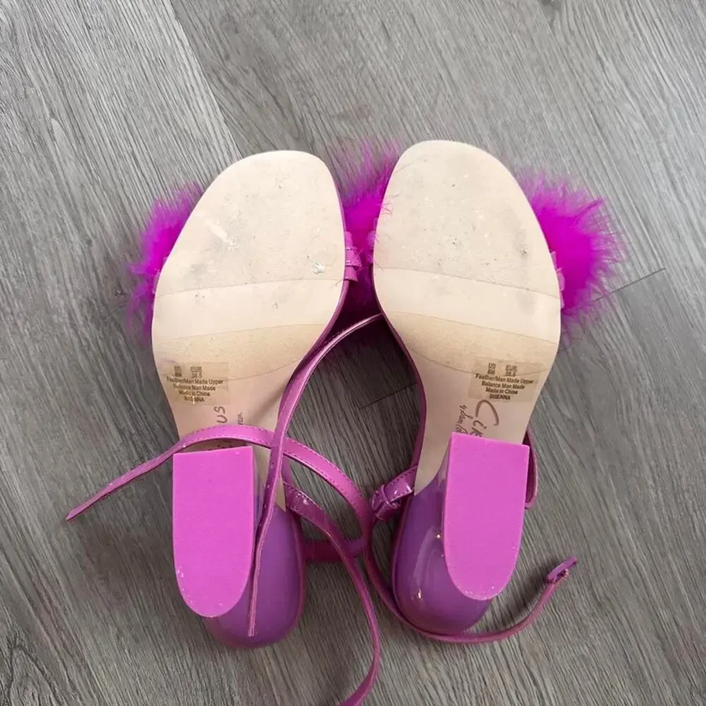 Sam Edelman Purple Feather Kitten Heels